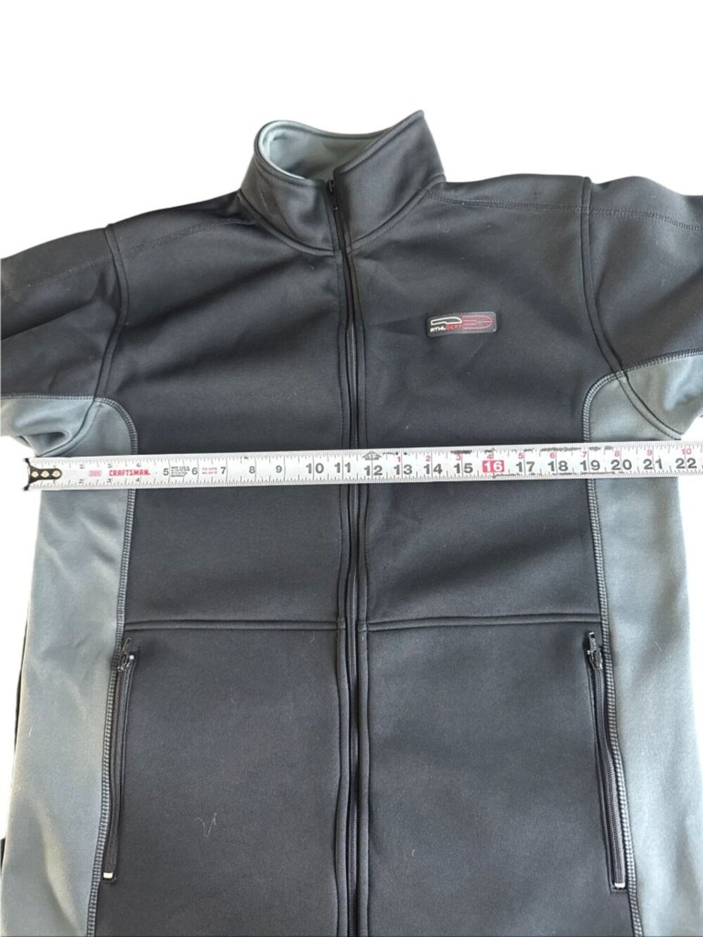 Cherokee Mens Black & Gray Zip-Up Fleece Jacket XL - Picture 7 of 8